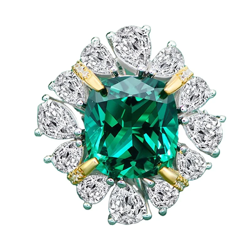 OEVAS 100% 925 Sterling Silver Wedding Ring 11*10mm Sparking Emerald Zircon Engagement Party Bride Band Fine Jewelry Wholesale
OEVAS 100% 925 Sterling Silver Wedding Ring 11*10mm Sparking Emerald Zircon Engagement Party Bride Band Fine Jewelry Wholesale