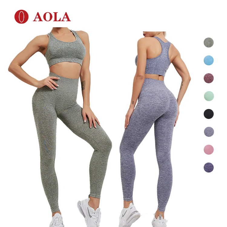 AOLA Ladies High Waist Leggings And Bra Leggin Top Custom Logo 2020 Sports Seamless Lady Yoga Gym Set Short, Black/red/grey green/bright blue/blue/purple/pink
AOLA Ladies High Waist Leggings And Bra Leggin Top Custom Logo 2020 Sports Seamless Lady Yoga Gym Set Short, Black/red/grey green/bright blue/blue/purple/pink