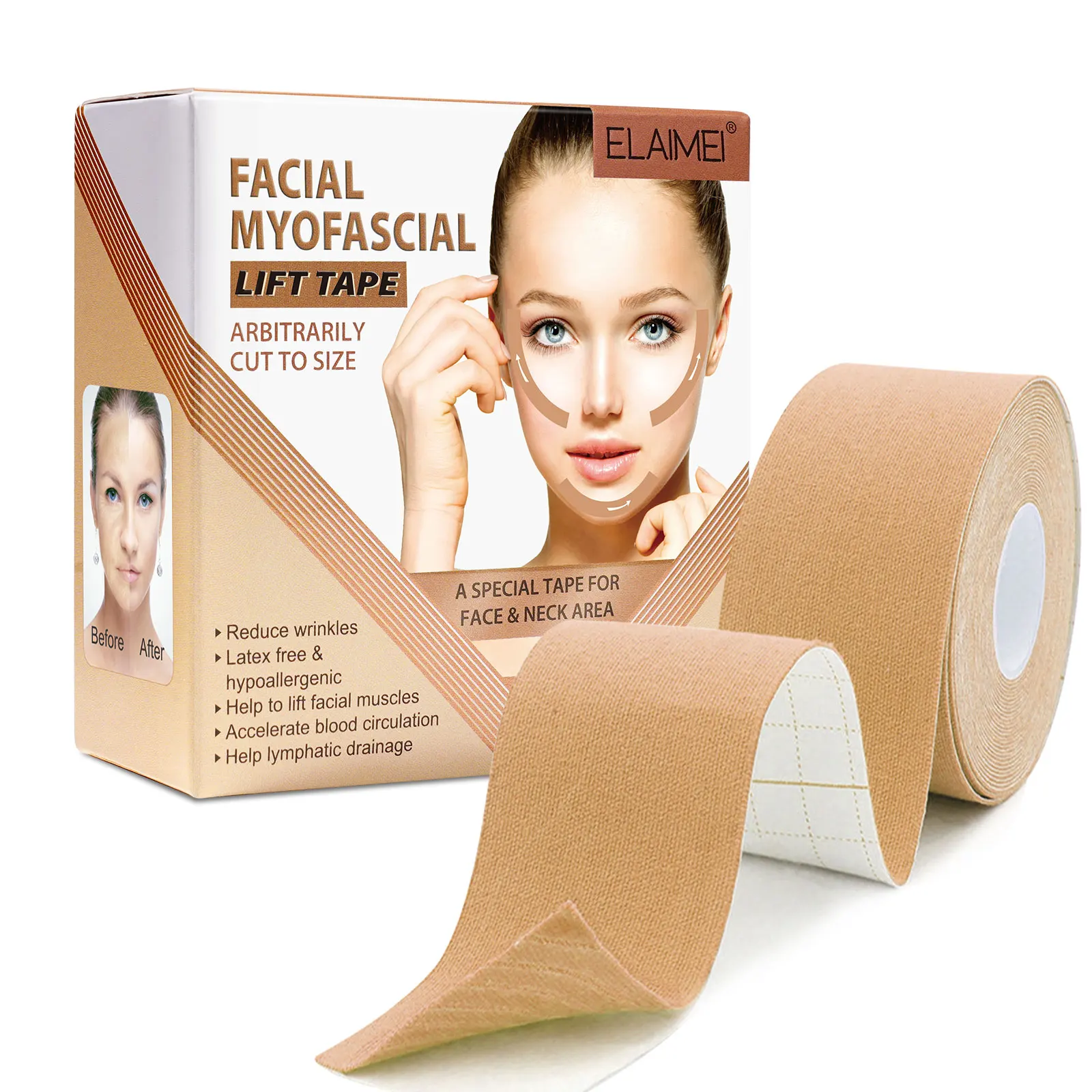 ELAIMEI Facial Myofascial Lift Tape for Anti Wrinkle Patches Neck Lift Tape V Line Face Lifting Belt
ELAIMEI Facial Myofascial Lift Tape for Anti Wrinkle Patches Neck Lift Tape V Line Face Lifting Belt