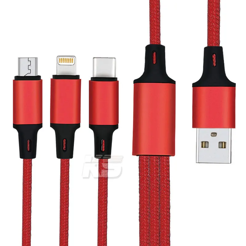 Multi Charger Cable 1.2m Nylon Braided Universal 3in1 USB Cable for Mobile Phone Micro USB Type C Cable 3A Fast Charging Cord
Multi Charger Cable 1.2m Nylon Braided Universal 3in1 USB Cable for Mobile Phone Micro USB Type C Cable 3A Fast Charging Cord