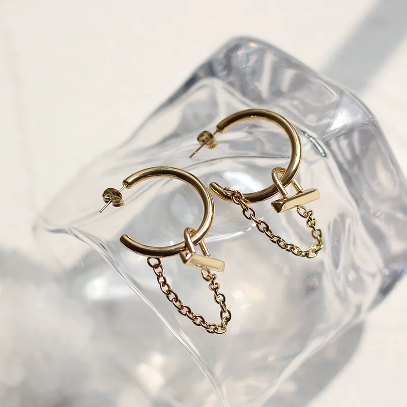 Hot Selling Hoop Earring With Loops Rose Gold Plated Hoop Earrings Chain Earrings Set, Gold/silver/rose gold
Hot Selling Hoop Earring With Loops Rose Gold Plated Hoop Earrings Chain Earrings Set, Gold/silver/rose gold
