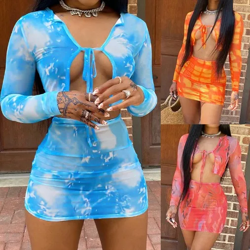 2021 Summer Printed tie-dyed Color Clothing Two Piece Skirt Sets Summer Outfits sweat Suits Crop Tops 2 piece Sets for women, 3 colors
2021 Summer Printed tie-dyed Color Clothing Two Piece Skirt Sets Summer Outfits sweat Suits Crop Tops 2 piece Sets for women, 3 colors