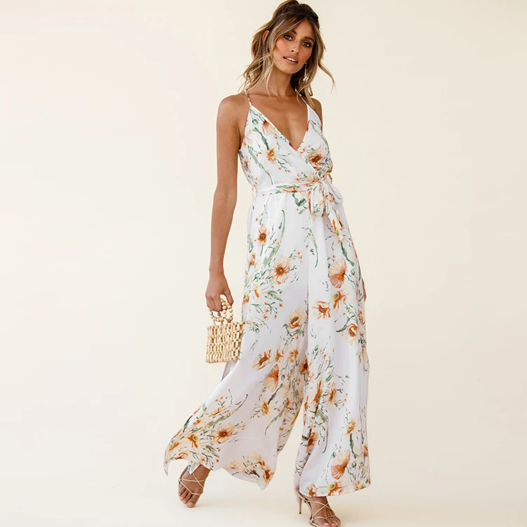Women sexy romper strap jumpsuit casual floral wide leg pants jumpsuit, Pink, white, green
Women sexy romper strap jumpsuit casual floral wide leg pants jumpsuit, Pink, white, green