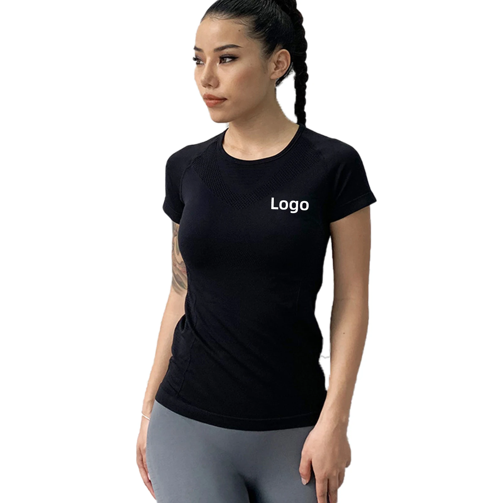 Custom Cotton girls' Women's O-neck Solid Color Short Sleeve Fitness Printed Black Women's Casual T-shirt
Custom Cotton girls' Women's O-neck Solid Color Short Sleeve Fitness Printed Black Women's Casual T-shirt