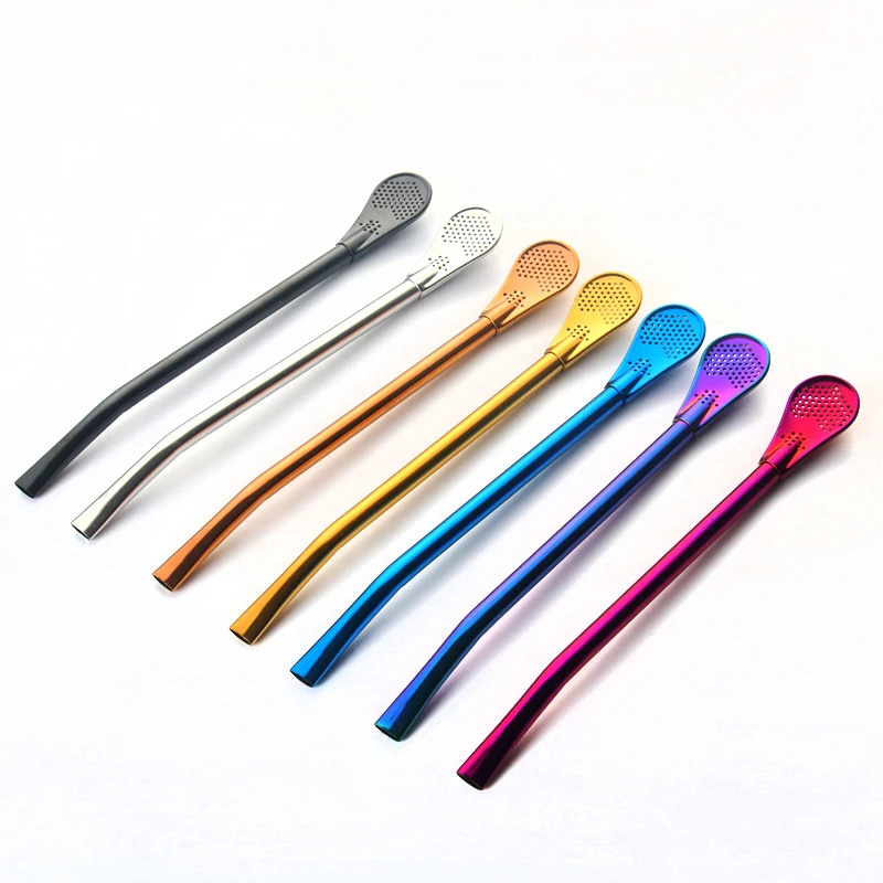 Creative Reusable Stainless Steel Drink Straw Spoon Cocktail Shaker Filter Coffee Tea Spoon Bombilla Straw, Customized color
Creative Reusable Stainless Steel Drink Straw Spoon Cocktail Shaker Filter Coffee Tea Spoon Bombilla Straw, Customized color