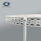 Ocean made Tray Table Side Table glass Coffee Table with Silver Metallic Finish