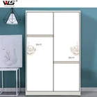 Furniture Wooden Modern Design Bedroom Furniture Melamine Wooden Folding Door Wardrobe
