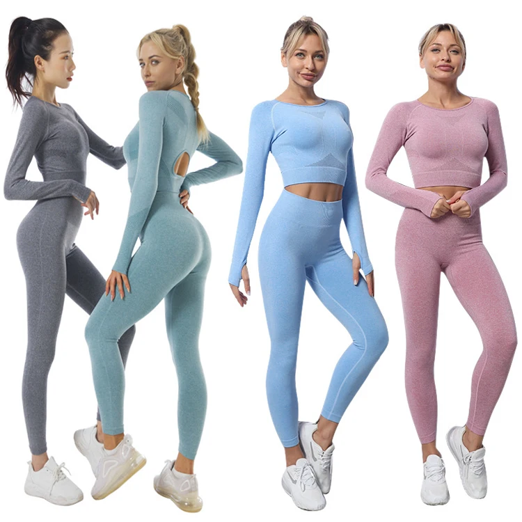 2020 2021 Fitness Workout Women Long Sleeve Twist 2 Piece Stretch Yoga Pilates Fitness Clothes Ribbed Pants Set, 6 colors
2020 2021 Fitness Workout Women Long Sleeve Twist 2 Piece Stretch Yoga Pilates Fitness Clothes Ribbed Pants Set, 6 colors
