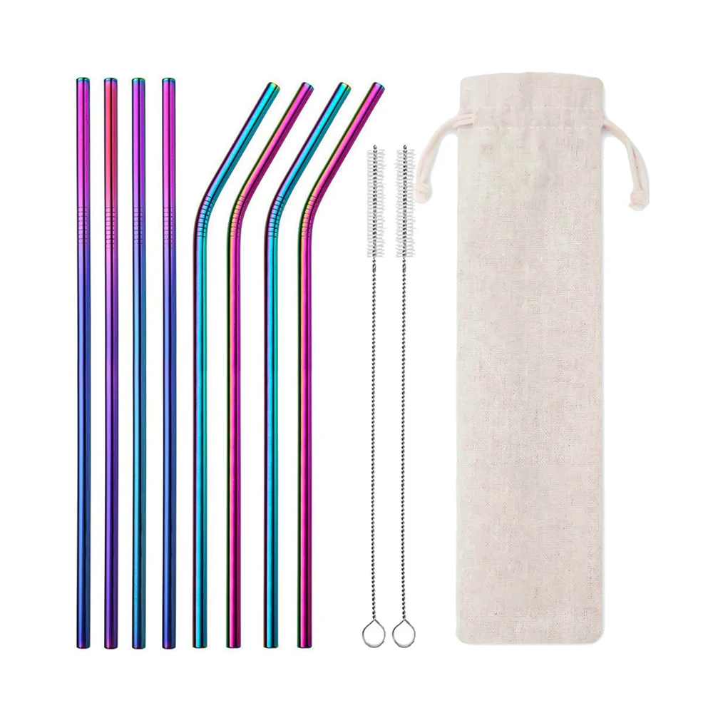 8.5 Inch Long Stainless Steel Reusable 8 pcs Set Rainbow Colorful Metal Drinking Straws Set, Black/gold/copper/silver/rainbow color
8.5 Inch Long Stainless Steel Reusable 8 pcs Set Rainbow Colorful Metal Drinking Straws Set, Black/gold/copper/silver/rainbow color