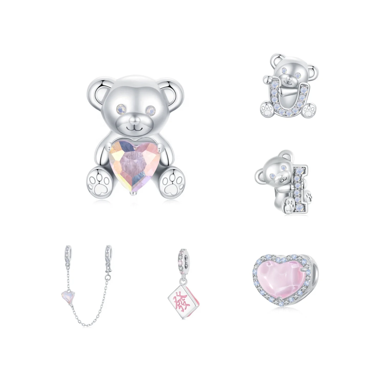 925 Sterling Silver Fashion Jewelry Pendant For Bracelet Fine Jewelry Bead Zirconia Enamel Love Bear Pink Heart Fortune Charms
925 Sterling Silver Fashion Jewelry Pendant For Bracelet Fine Jewelry Bead Zirconia Enamel Love Bear Pink Heart Fortune Charms