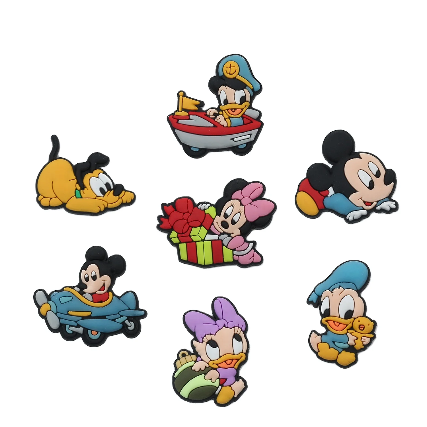 Factory custom LOGO pvc rubber Potatoes mickey shoe lace charms DIY Donald Duck accessories Pluto clog charms buttons
Factory custom LOGO pvc rubber Potatoes mickey shoe lace charms DIY Donald Duck accessories Pluto clog charms buttons