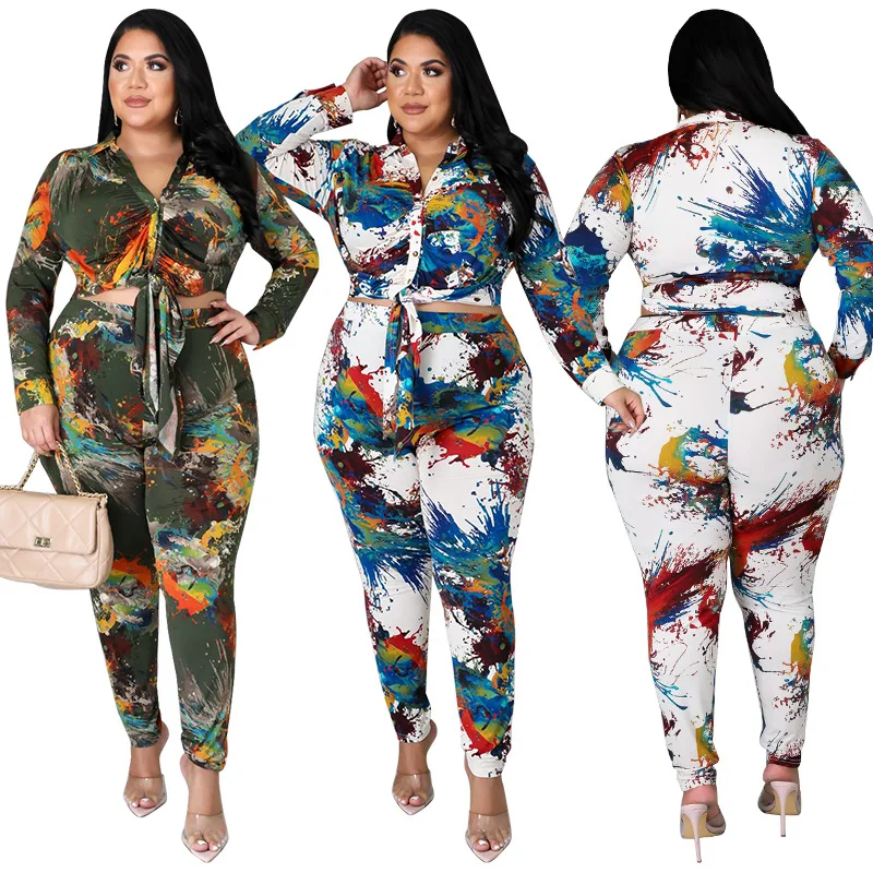 F22222A Autumn New Fashion Print Tie Dye Women 2 Piece Set Long Sleeve Women's Plus Size Set, As picture
F22222A Autumn New Fashion Print Tie Dye Women 2 Piece Set Long Sleeve Women's Plus Size Set, As picture