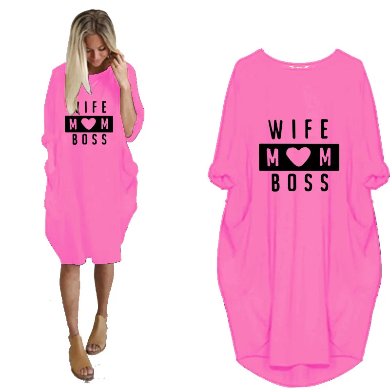 Plus Size Dress women spring clothing Summer THE LATEST Design WIFE MOM BOSS LOVE Printed Casual Loose Dress Clothes
Plus Size Dress women spring clothing Summer THE LATEST Design WIFE MOM BOSS LOVE Printed Casual Loose Dress Clothes