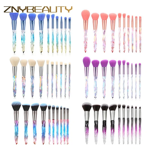 ZNYBEAUTY 10pcs makeup brush set with luxury handle diamond crystal transparent rhinestone can be customized logo
ZNYBEAUTY 10pcs makeup brush set with luxury handle diamond crystal transparent rhinestone can be customized logo