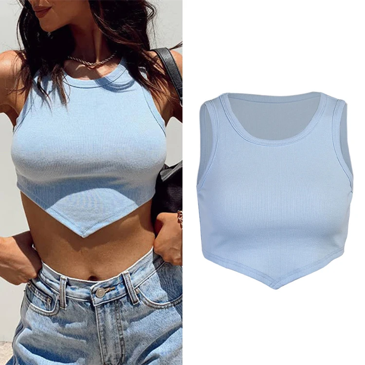 Casual Sexy Crop Tank Tops Vest Solid Female Irregular Hem Sleeveless Ladies Camis Knitted Blue White Women Tops
Casual Sexy Crop Tank Tops Vest Solid Female Irregular Hem Sleeveless Ladies Camis Knitted Blue White Women Tops