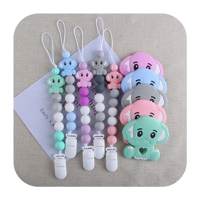 Newborn Baby BPA Free Silicone Teether Nipple Chain Holder With Silicone Cartoon Elephant Shape Pendant
Newborn Baby BPA Free Silicone Teether Nipple Chain Holder With Silicone Cartoon Elephant Shape Pendant
