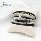Crystal Black Charm Bracelet Bead Women Bohemian Multilayer Leather Black Crystal Beads with Star Charm Bracelet