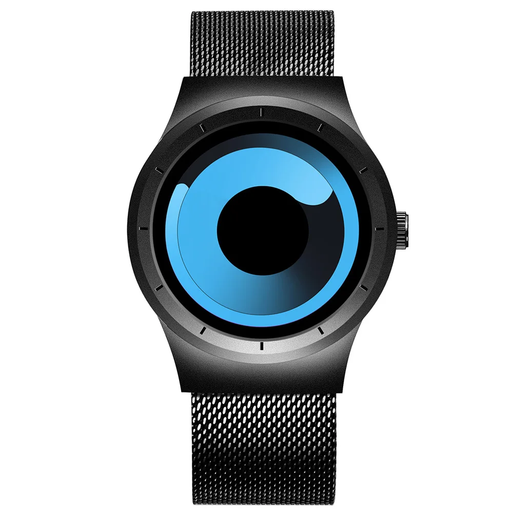 

2021 Men Watches Fashion Vortex Concept Quartz Watch Mens Style Stainless Steel Band Modern Unique Creative Dial Wrist Watches, 12 colors