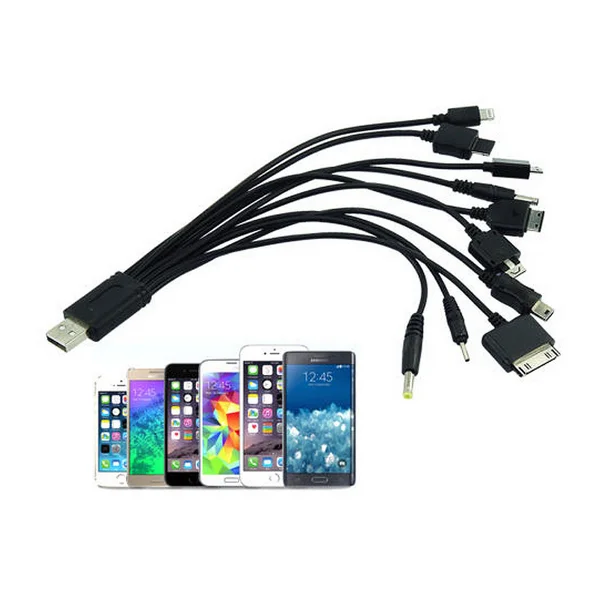 10 in 1 Universal Multifunctional Usb Cables For mobile phones Multi Charger Line For iphone ipad Samsung HTC Nokia MP3