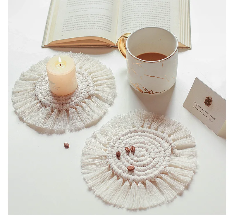 Artilady Macrame Cup Mat Nordic Europe Cotton Coasters Boho Tablecloth Table Mat Handmade Custom Coasters for drinks, Beige
Artilady Macrame Cup Mat Nordic Europe Cotton Coasters Boho Tablecloth Table Mat Handmade Custom Coasters for drinks, Beige