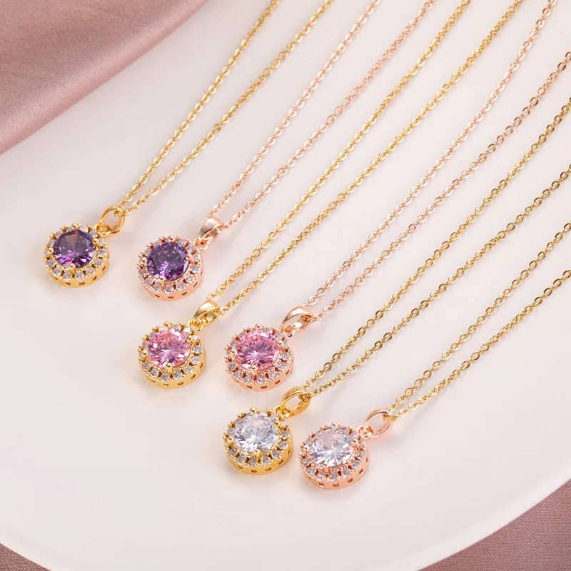 Korean Style Wedding Bride Jewelry Sparkling Zircon Choker Necklace Multi Color Rose Cut CZ Cubic Zircon Pendant Necklace
Korean Style Wedding Bride Jewelry Sparkling Zircon Choker Necklace Multi Color Rose Cut CZ Cubic Zircon Pendant Necklace