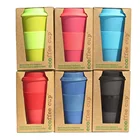 biodegradable eco-friendly reusable Bamboo Coffee Cup with silicone lids