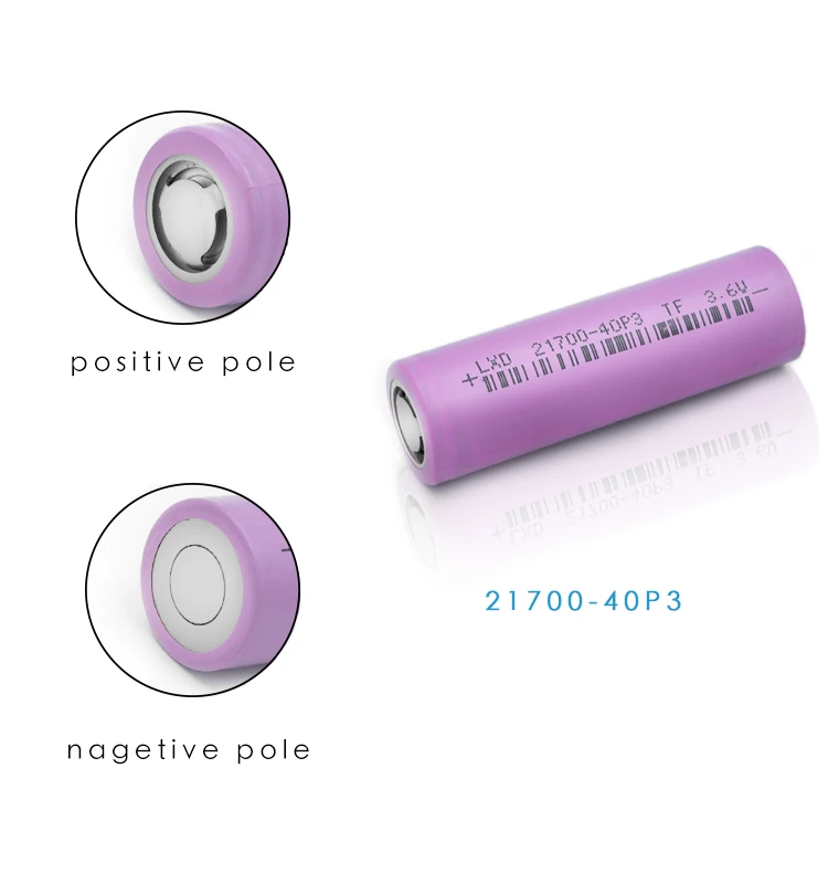 4000MAh 3.6V 21700 Rechargeable Flashlight Battery Large Capacity 7