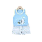 Print Clothes Summer Print Sleeveless 100% Cotton Boys Girls Kids Clothes Baby 2 Piece Sets