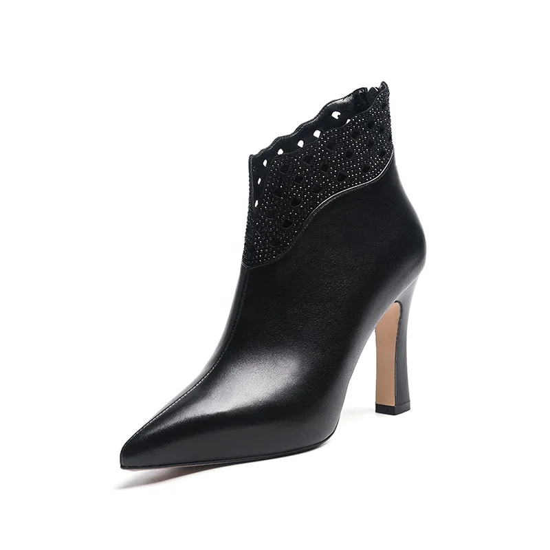 Hollow out lace ankle boots high heels for ladies 2019 women shoes, Black/black matt
Hollow out lace ankle boots high heels for ladies 2019 women shoes, Black/black matt