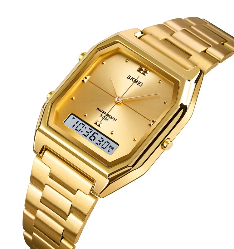 New Arrival Skmei 1612 Gold Digital Watch for Women Analogue Wristwatch Stainless Steel Strap Waterproof 5ATM
New Arrival Skmei 1612 Gold Digital Watch for Women Analogue Wristwatch Stainless Steel Strap Waterproof 5ATM