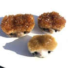 Carved Cute Hedgehog Figurine Natural Citrine Crystal Cluster