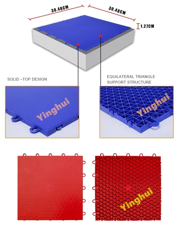 Modular Indoor Baskectball Plastic Dance Interlock Floor