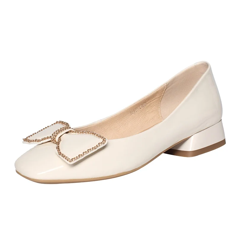 Universe M056 Square Thick Heels Round Toe Bright Solid color Butterfly-Knot with Metal Chain Elegant spring Women Dress Shoes, Ivory/black/beige
Universe M056 Square Thick Heels Round Toe Bright Solid color Butterfly-Knot with Metal Chain Elegant spring Women Dress Shoes, Ivory/black/beige