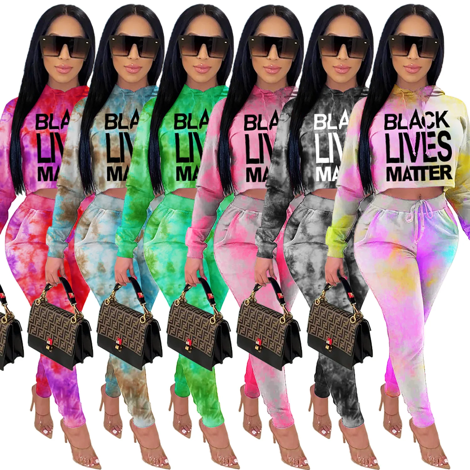 Ladies Falling Shoulder Long Sleeve Tie Dye Letter Hooded Casual Two-piece Suit, Customized color
Ladies Falling Shoulder Long Sleeve Tie Dye Letter Hooded Casual Two-piece Suit, Customized color