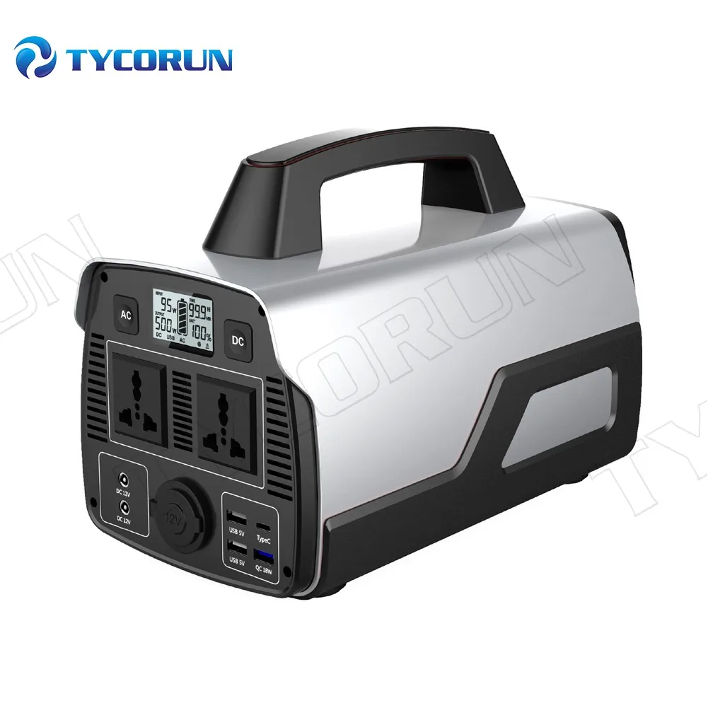 Tycorun 500w power bank station shared outdoor backup portable power station 500wh
Tycorun 500w power bank station shared outdoor backup portable power station 500wh
