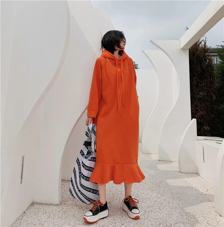 Wholesale fall & winter plus size dress long letter print skirt ruffled fleece women hoodie dress, As shown
Wholesale fall & winter plus size dress long letter print skirt ruffled fleece women hoodie dress, As shown