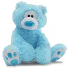 Factory custom cheap sitting plush toy bear blue