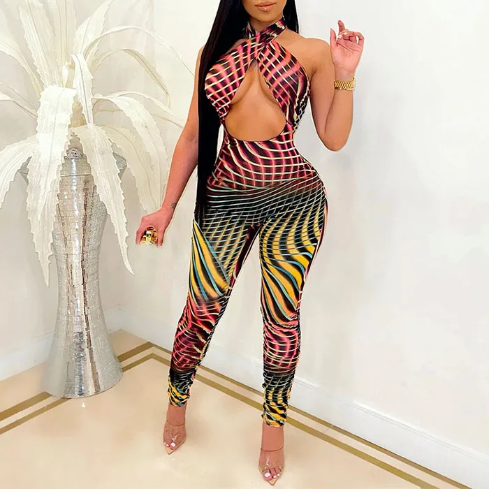 FS2697D Fashion Print Jumpsuit Cut Out HalterJumpsuits Women Printed Bodycon One Piece Long Rompers
FS2697D Fashion Print Jumpsuit Cut Out HalterJumpsuits Women Printed Bodycon One Piece Long Rompers