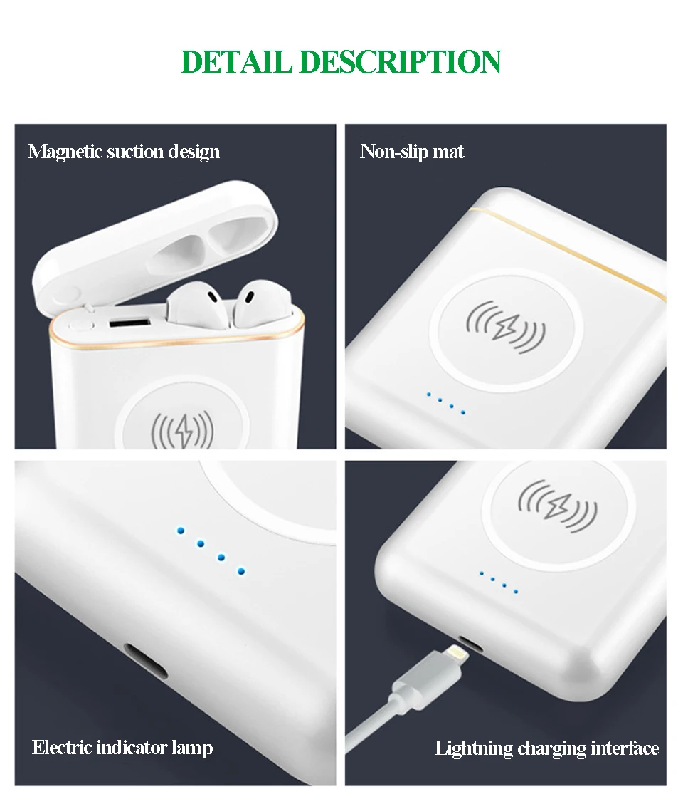 XT6 TWS 3 in 1 Stereo Wireless Bluetooth V4.2 Headphones with Charge Box Multi-functional Earphones 5200mAh power bank - ANKUX.COM