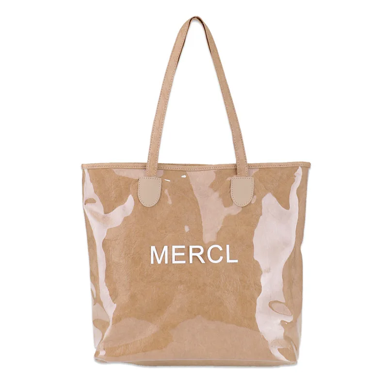 Fashion Elegant Washable Waterproof Women Ladies Casual Shopper Tote Hand Bag Transparent PVC Kraft Paper Women Tote Bag Handbag
Fashion Elegant Washable Waterproof Women Ladies Casual Shopper Tote Hand Bag Transparent PVC Kraft Paper Women Tote Bag Handbag