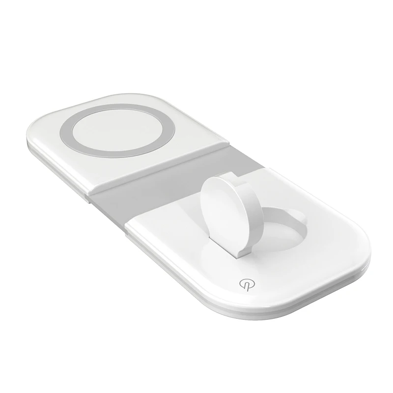 2 in 1 Fold Magnetic Wireless Charger with Magsafing Dual Charger for iPhone 12 for iWatch
2 in 1 Fold Magnetic Wireless Charger with Magsafing Dual Charger for iPhone 12 for iWatch