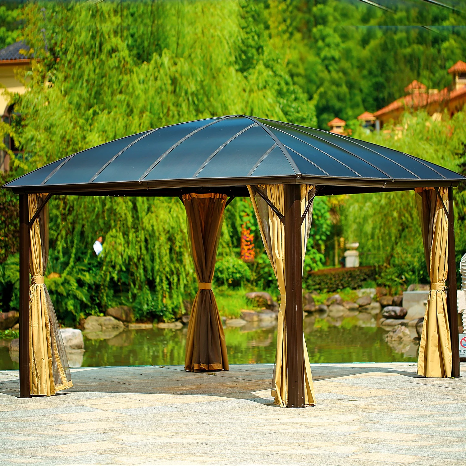 High quality outdoor Metal Garden Solid Roof Tente Outdoor aluminium garden tent gazebo outdoor, Brown
High quality outdoor Metal Garden Solid Roof Tente Outdoor aluminium garden tent gazebo outdoor, Brown