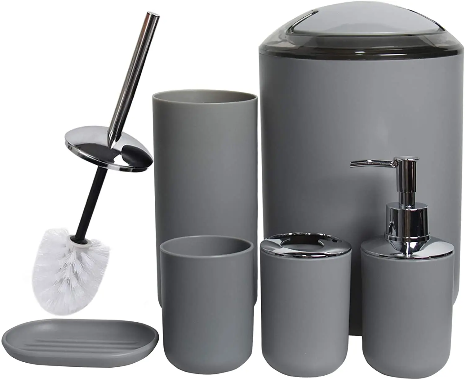 Modern European Style Household Gray Color 6Pcs Bathroom Accessories Set for home decoration
Modern European Style Household Gray Color 6Pcs Bathroom Accessories Set for home decoration