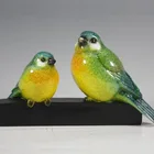High Quality Resin Yellow Color Bird Figurines Polyresin Bird Table Decoration