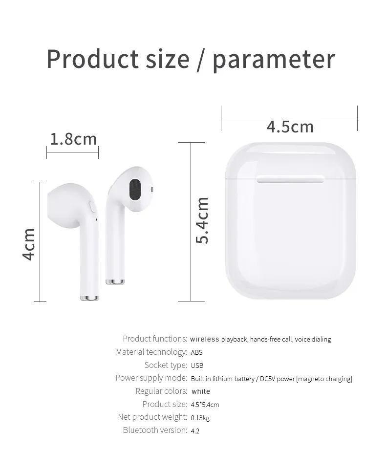 Djoey I9S TWS wireless Earphones For Apple Arpods i9 TWS Bluetooths Earbuds with Pop-up window For Apple iPhone - ANKUX.COM