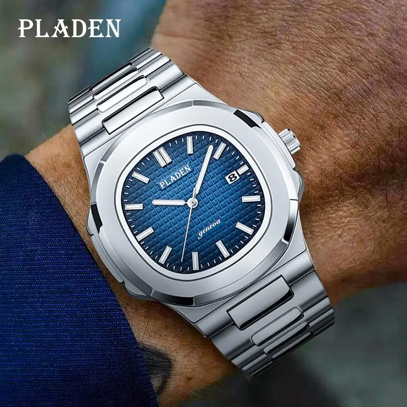 PLADEN Business Men Watch Luxury Fashion Quartz Wristwatch Male Stainless Steel Strap Gradient Blue Waterproof Calendar Watch
PLADEN Business Men Watch Luxury Fashion Quartz Wristwatch Male Stainless Steel Strap Gradient Blue Waterproof Calendar Watch