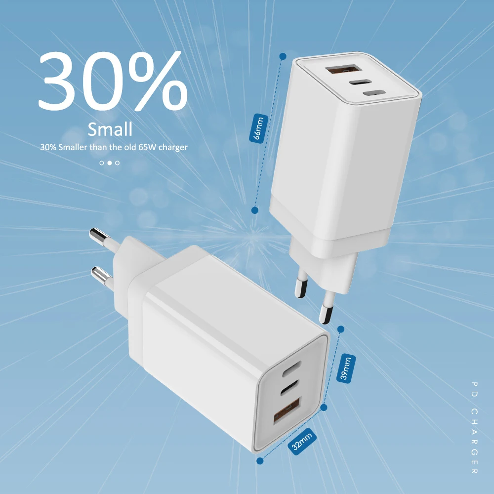 2021 new 65W pd charger dual type-c port Quick Charger USB wall travel travel adapter
2021 new 65W pd charger dual type-c port Quick Charger USB wall travel travel adapter