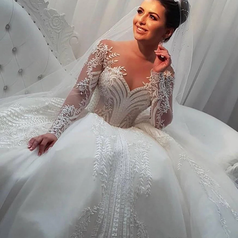 White Vestidos De Noiva Wedding Dress 2020 Custom-made Plus Size Long Sleeve Ball Gowns Hochzeitskleid
White Vestidos De Noiva Wedding Dress 2020 Custom-made Plus Size Long Sleeve Ball Gowns Hochzeitskleid