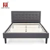 Metal Frame with Wood Slat Support PostureLoft Mornington Grey bed Upholstered Platform Bed