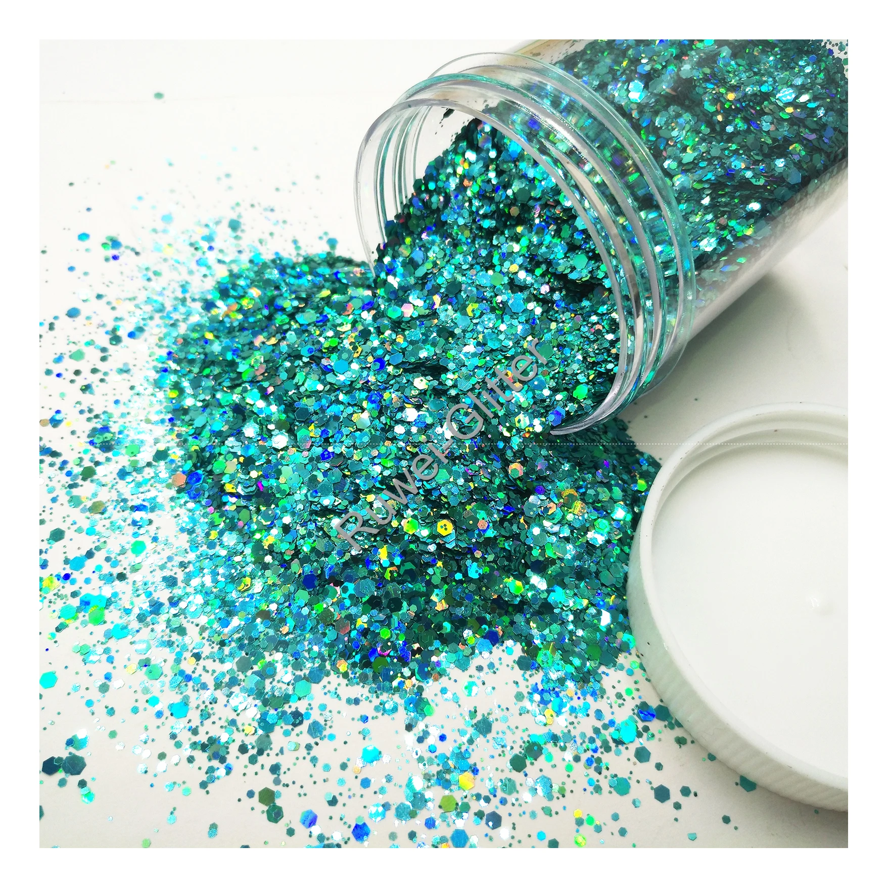 Holographic Laser Blue-Green Color Chunky Glitter Mix Hexagon Sequin Shape for Facepainting Makeup Nail Art Tumblers Craft
Holographic Laser Blue-Green Color Chunky Glitter Mix Hexagon Sequin Shape for Facepainting Makeup Nail Art Tumblers Craft